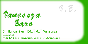 vanessza baro business card